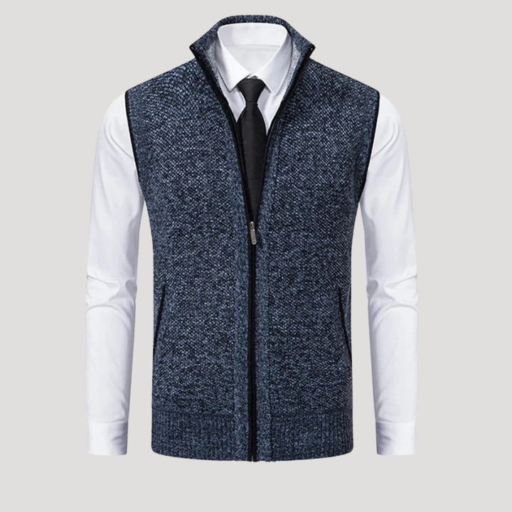 Men's Knitted Vest Zip Waistcoat Sleeveless Casual