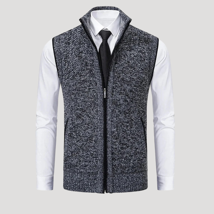 Men's Knitted Vest Zip Waistcoat Sleeveless Casual