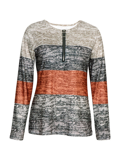Marissa | Colour-Block Quarter-Zip Top