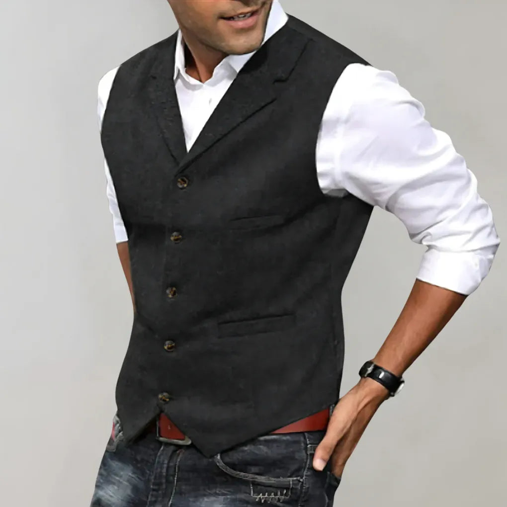 Men's Waistcoat Suit Vest Smart Formal Tailored Button Sleeveless
