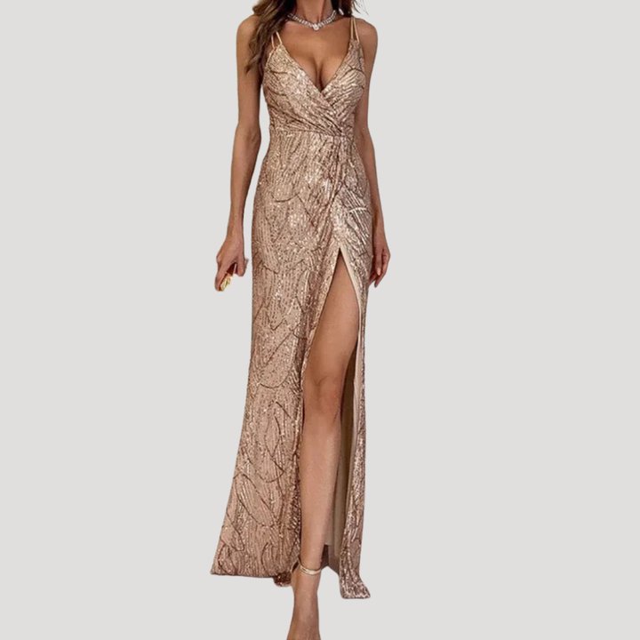 Women's Evening Dress Sequin Maxi Wedding Guest Dress