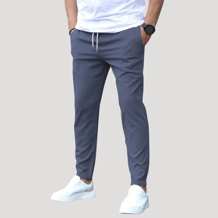 Men’s Chino Pants Elastic Waist Slim Fit Casual Trousers