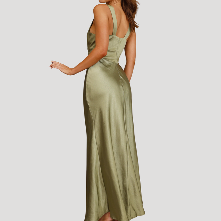 Women's Maxi Dress Satin Slip Bridesmaid Wedding Guest Dress