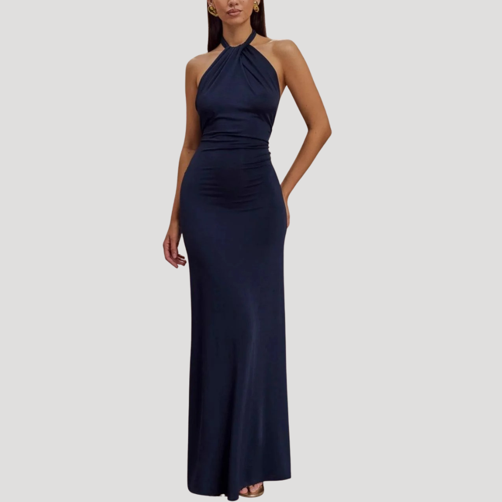Women's Maxi Bodycon Halter Dress Backless Long Evening Dress