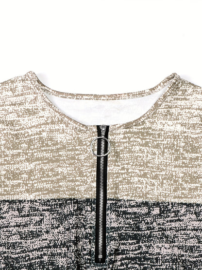 Marissa | Colour-Block Quarter-Zip Top