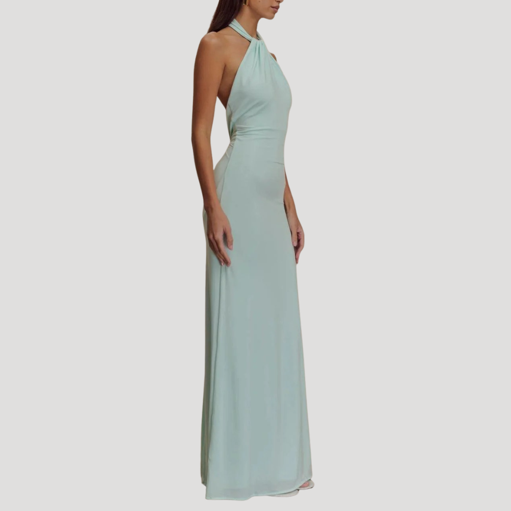 Women's Maxi Bodycon Halter Dress Backless Long Evening Dress