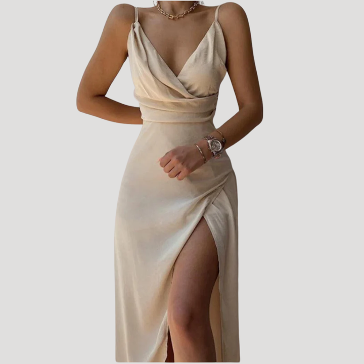 Women's Maxi Dress Satin Slip Evening Wedding Guest Dress