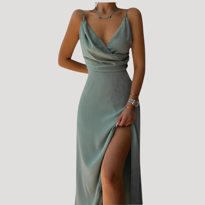 Women's Maxi Dress Satin Slip Evening Wedding Guest Dress