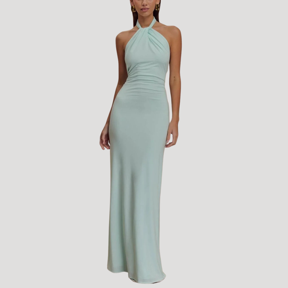 Women's Maxi Bodycon Halter Dress Backless Long Evening Dress