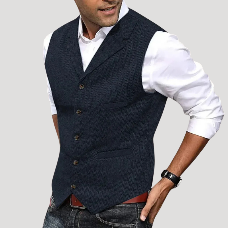 Men's Waistcoat Suit Vest Smart Formal Tailored Button Sleeveless
