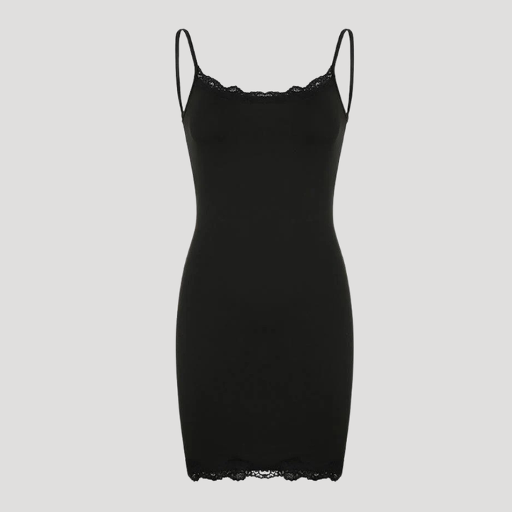 Women's Bodycon Mini Dress Slip Dress Lace Party Dress Black