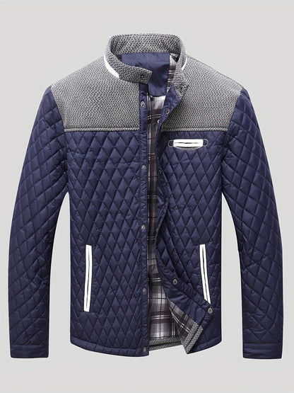Nigel | Textured Quilted Stand-Collar Jacket