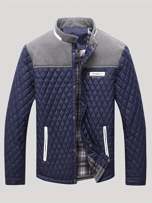 Nigel | Textured Quilted Stand-Collar Jacket