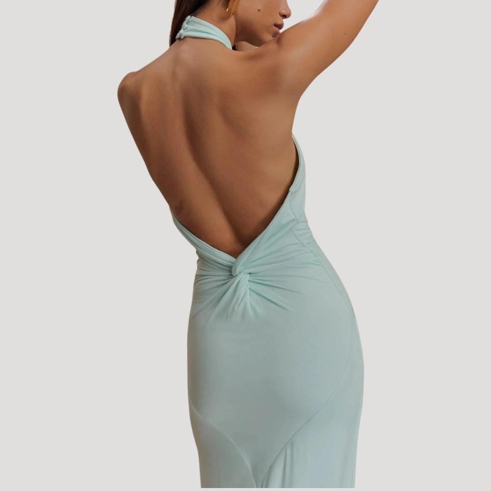 Women's Maxi Bodycon Halter Dress Backless Long Evening Dress