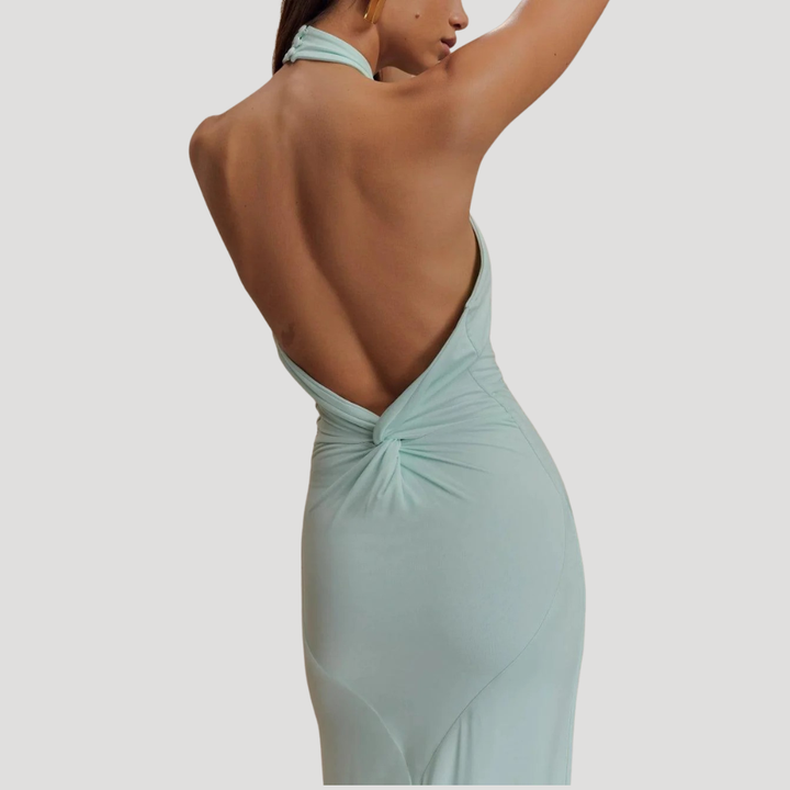 Women's Maxi Bodycon Halter Dress Backless Long Evening Dress
