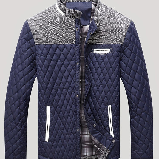 Nigel | Textured Quilted Stand-Collar Jacket