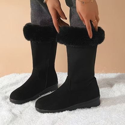 Annalise | Fur-Trimmed Mid-Calf Boots