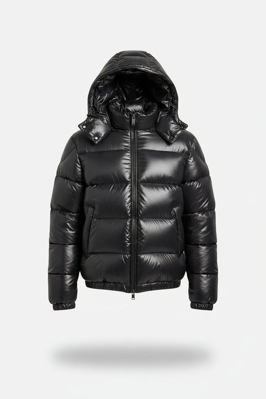 Men’s Sherpa Lined Quilted Jacket with Hood – Warm Puffer Coat for Outdoor & Streetwear