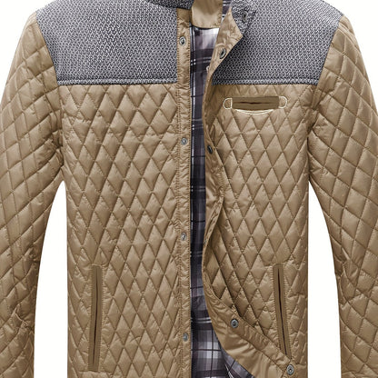 Nigel | Textured Quilted Stand-Collar Jacket