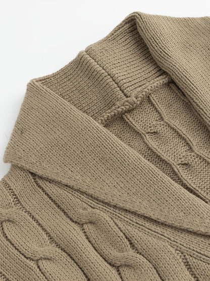 Walter | Shawl Collar Cable Knit Cardigan