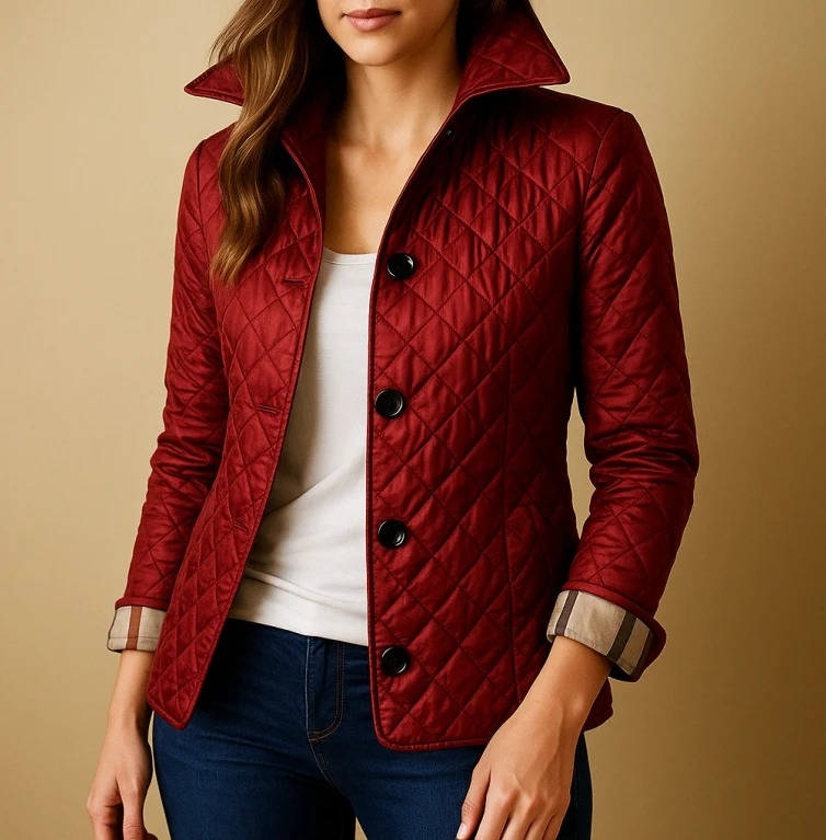 Womens Quilted Jacket, Lightweight Padded Outerwear