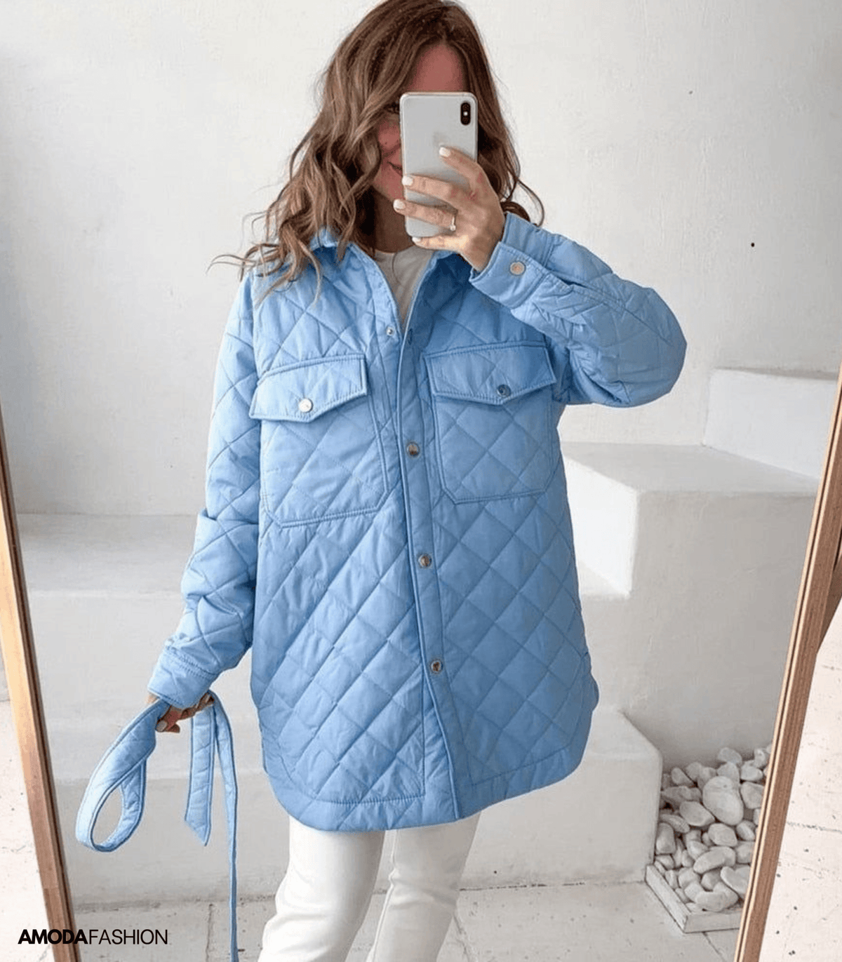 Women’s Oversized Quilted Belted Jacket – Relaxed Padded Layer for Winter