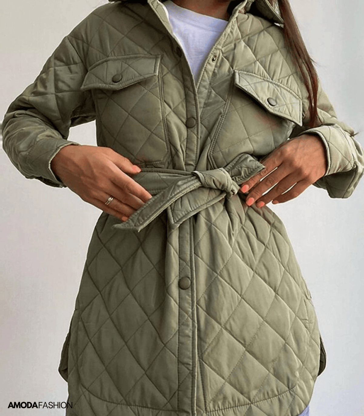Women’s Oversized Quilted Belted Jacket – Relaxed Padded Layer for Winter